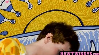 Raw Twinks Bareback Threesome Action" or "Three's A Crowd But Two Is Better!