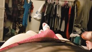 Bbw teases CD with foot