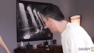 DADDY4K 19 Yo with perky titted cheats on gf with his mature daddy