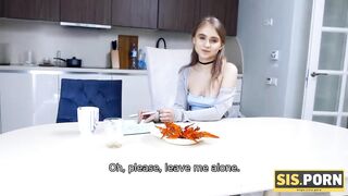 SISPORN Bro convinced naive stepsister to make it for the sake of help with homework