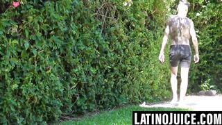 Outdoor Bareback Threesome - Jocks Pounding Raw Action