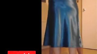 Blue-Satin Sensual Erotic Massage with Huge Dick