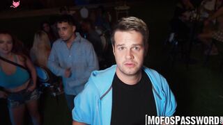 Public Flashing & Blowjob - Big Boobed Beauties Stroking Huge Dick