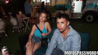 Public Flashing & Blowjob - Big Boobed Beauties Stroking Huge Dick