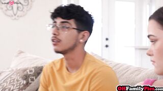 Step-Mother's Petite Brunette Gets Fucked By Her StepSon And His Hot Friend