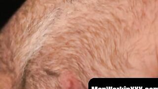 Masturbating Hairy Man Shoots Big Load After Job Interview