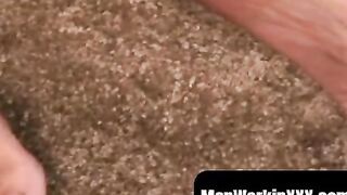 Masturbating Hairy Man Shoots Big Load After Job Interview