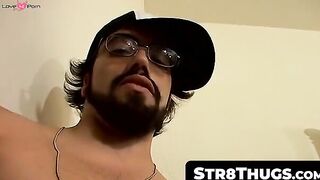 Hairy Thug Strokes Big Dick & Shooting Huge Load