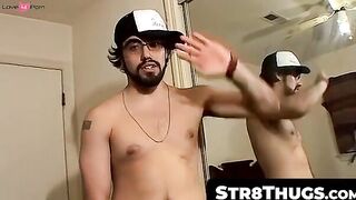 Hairy Thug Strokes Big Dick & Shooting Huge Load