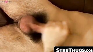 Hairy Thug Strokes Big Dick & Shooting Huge Load
