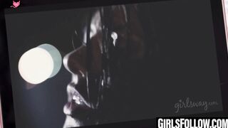 Emily Willis & Darcie Doma - Lesbian Threesome with Double Blowjob