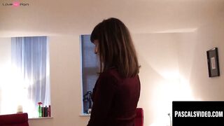 Dominatrix Leashes Pet-Submissive in Kinky BDSM Play