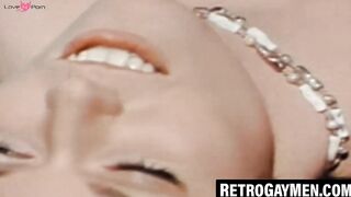 Vintage Threesome - Three Hunks Share A Blowjob And Fucking Action