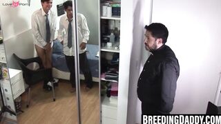 3way Raw Threesome - Older Guy Fucks barely legal Twink Boys in Hardcore Action