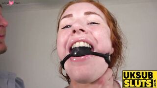 UK Sub Sluts #103: Bound And Riding Big Dick With Swallow For British Redhead