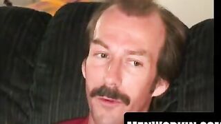 Mustached Hunk Jerks Off Before Blowing A Massive Load