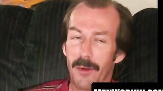 Mustached Hunk Jerks Off Before Blowing A Massive Load