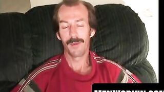 Mustached Hunk Jerks Off Before Blowing A Massive Load