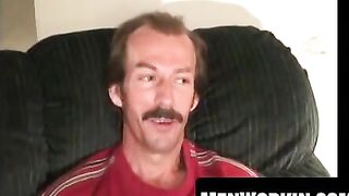Mustached Hunk Jerks Off Before Blowing A Massive Load