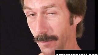 Mustached Hunk Jerks Off Before Blowing A Massive Load