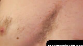 Tatted Hunk Masturabtes & Splats Load On Plate