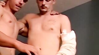 Big Black Dick Servicing White Twinks in Threesome Action