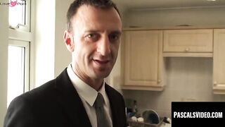 Dominatrix BDSM Mistress Dominates And Humiliates A Slave Boy In Leather Outfit