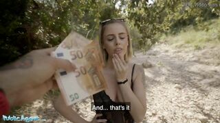 Outdoors Agent Adorable Spanish Blonde Lya Missy Plowed into the