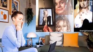 Brie Larson reacting to Cum Tributes