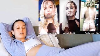 Brie Larson reacting to Cum Tributes