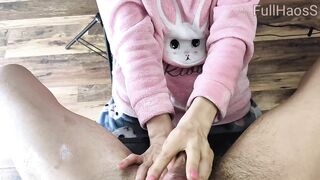 Bae stepsister teases and masturbates stepbrother’s long dick