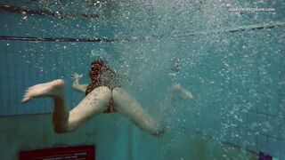 Swimming pool Hot Vesta gets naked nude