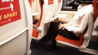 Outside cock flash into the train. Stranger women jerk me