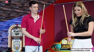 Step-Mother's Daughter Rebecca Volpettti Plays Pool With Mommy And Wins