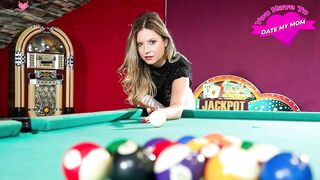 Step-Mother's Daughter Rebecca Volpettti Plays Pool With Mommy And Wins