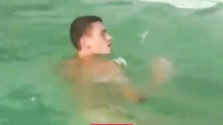 Three Hunks Share Intense Anal Sex at Outdoor Swimming-Pool