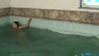 Three Hunks Share Intense Anal Sex at Outdoor Swimming-Pool