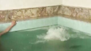 Three Hunks Share Intense Anal Sex at Outdoor Swimming-Pool