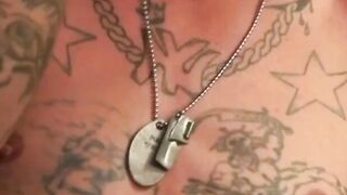 Tattooed Hunk's Intense Mastubation Session