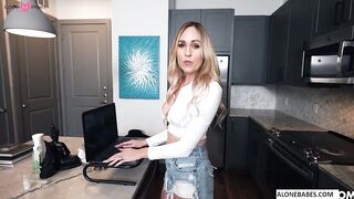 Busty Blonde MILF Uses Her Skills To Silence A Noisy Neighbor