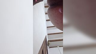 Big Dick Dude Rides Huge Anal Toy to Orgasm