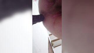 Big Dick Dude Rides Huge Anal Toy to Orgasm