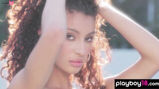 Petite Latino Teen's Outdoor Naked Photoshoot - Curvy Cutie Poses For PlayBoy