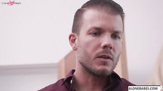 HOT MILF Halle Spade Fucks Step-Son's Friend In Her Dirty Kitchen