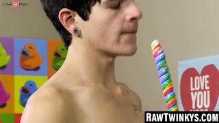 Raw Twinks Bare Back Threesome Party" or "Threeway Frenzy: Three Hot Guys Fuck Hardcore!