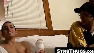 Strait-Up Thug Fleshjack Fuck Fest" or "Straight Guys Share Gay Sex Toys