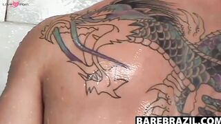 Renan Flexes Abs - Huge Dick Jerking Off & Muscular Body Close-Up
