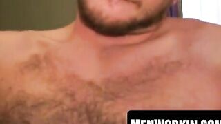 Hunk's Hot Handjob - Gay Stroking Big Dick Before Thick Blast