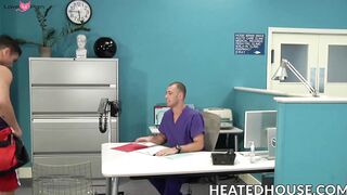 HOT & HUNKY DOCTORS FUCK PATIENT IN EMERGENCY ROOM" - This new hot scene features three sexy men in uniform having intense sex!