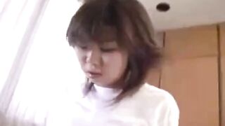 Big-Boobed JAV Cutie Rides Hard On A Huge Dick In POV